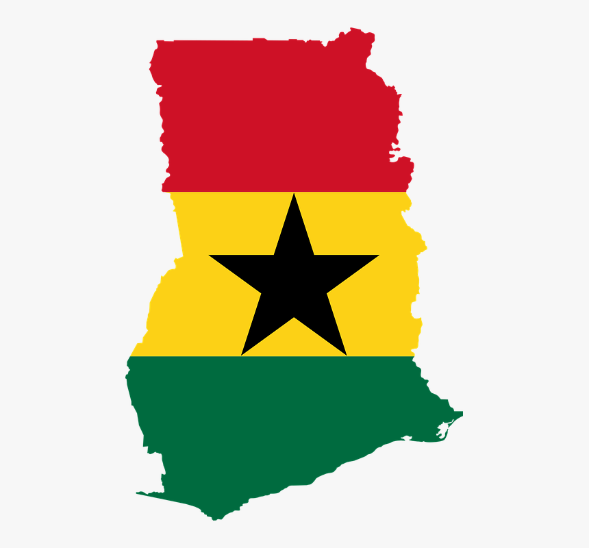 Ghana, Flag, Map, Geography, Outline, Africa, Country - Ghana Flag Map Png, Transparent Png