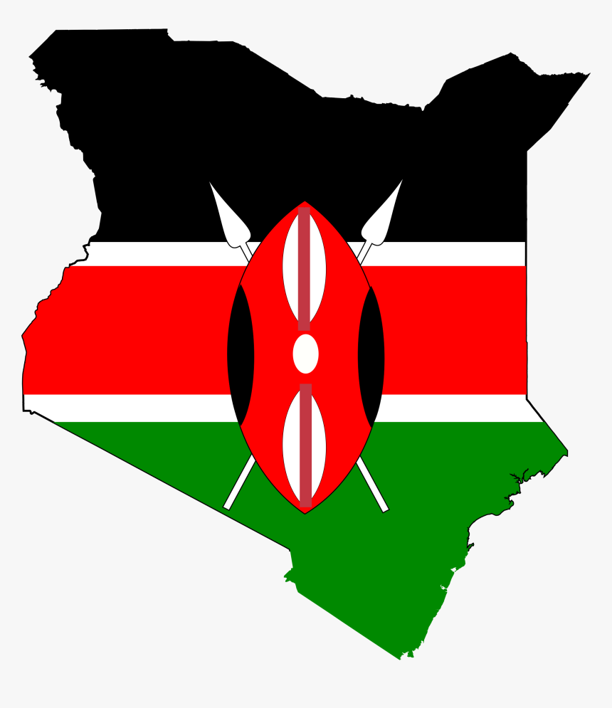 Africa Vector Png - Flag Map Of Kenya, Transparent Png