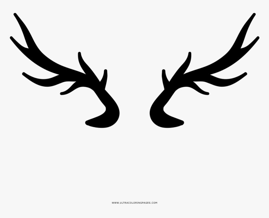 Deer Horns Coloring Page - Chifres De Veado Png, Transparent Png