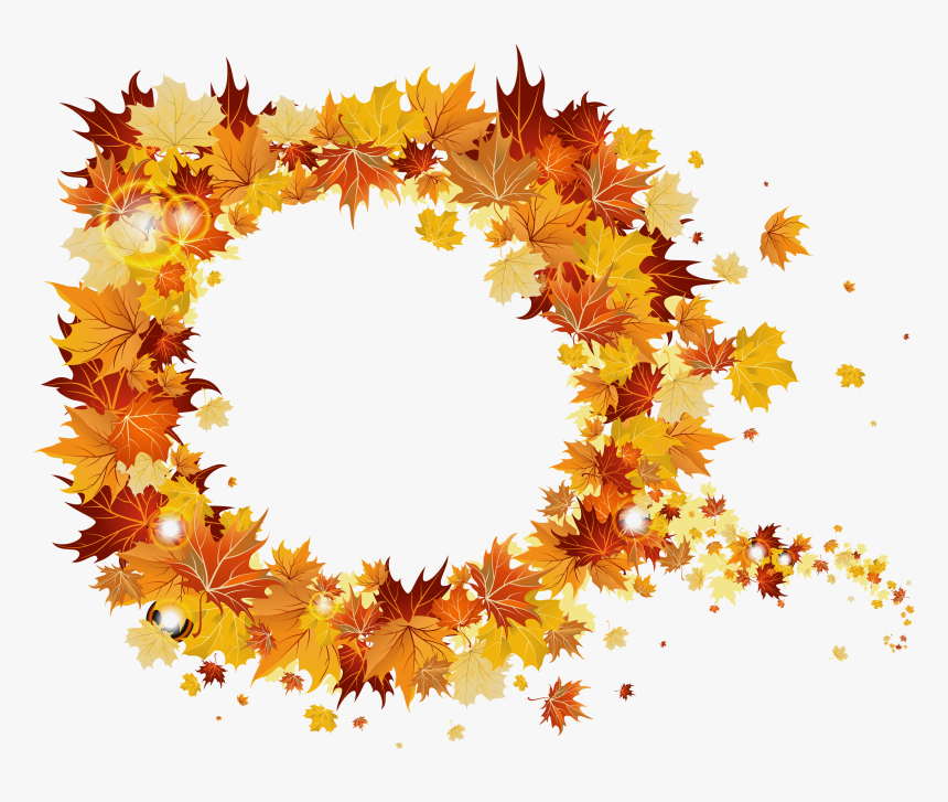 Fall Leaf Border Png - Transparent Fall Wreath Clipart, Png Download