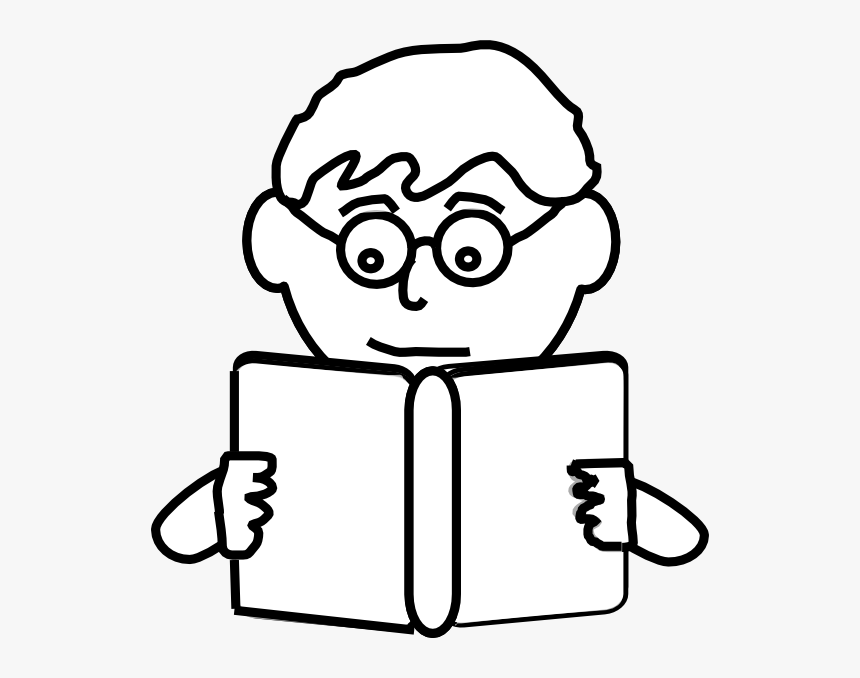 Children Reading Clip Art Black And White