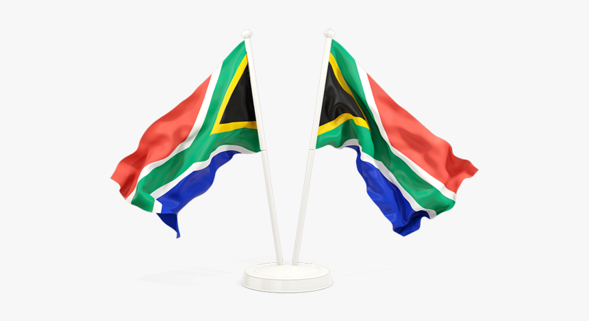 Two Waving Flags - Waving South African Flag Png, Transparent Png