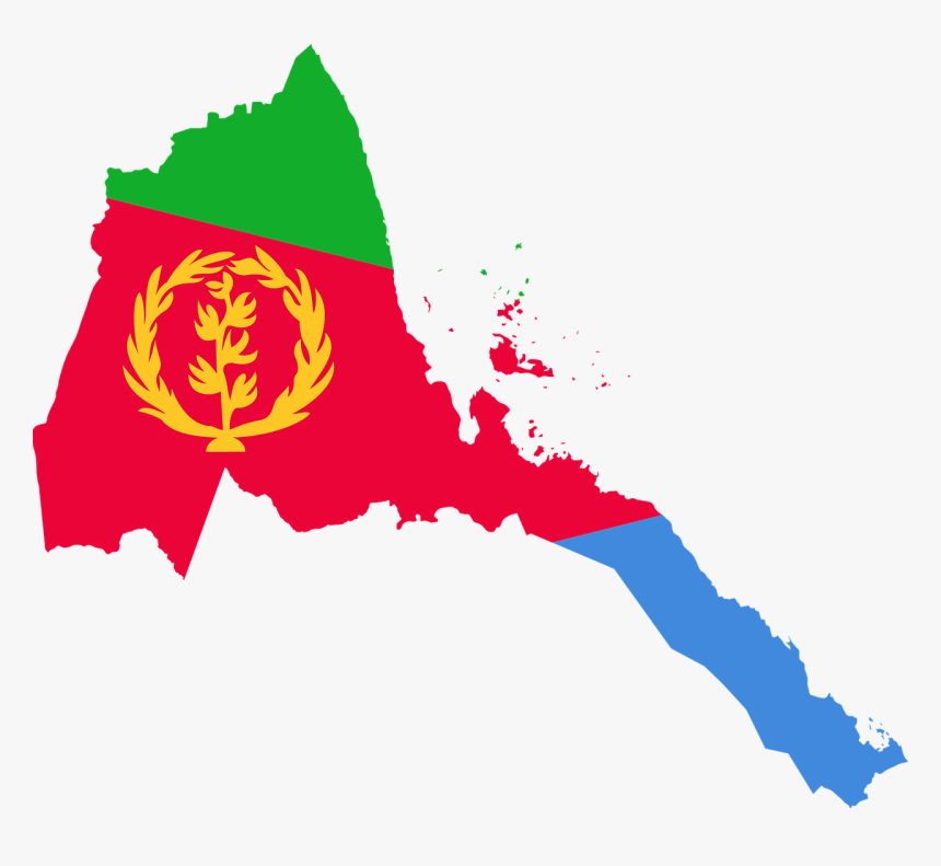 Eritrea, Flag, Map, Geography, Outline, Africa, Country - Eritrea Flag Map, HD Png Download