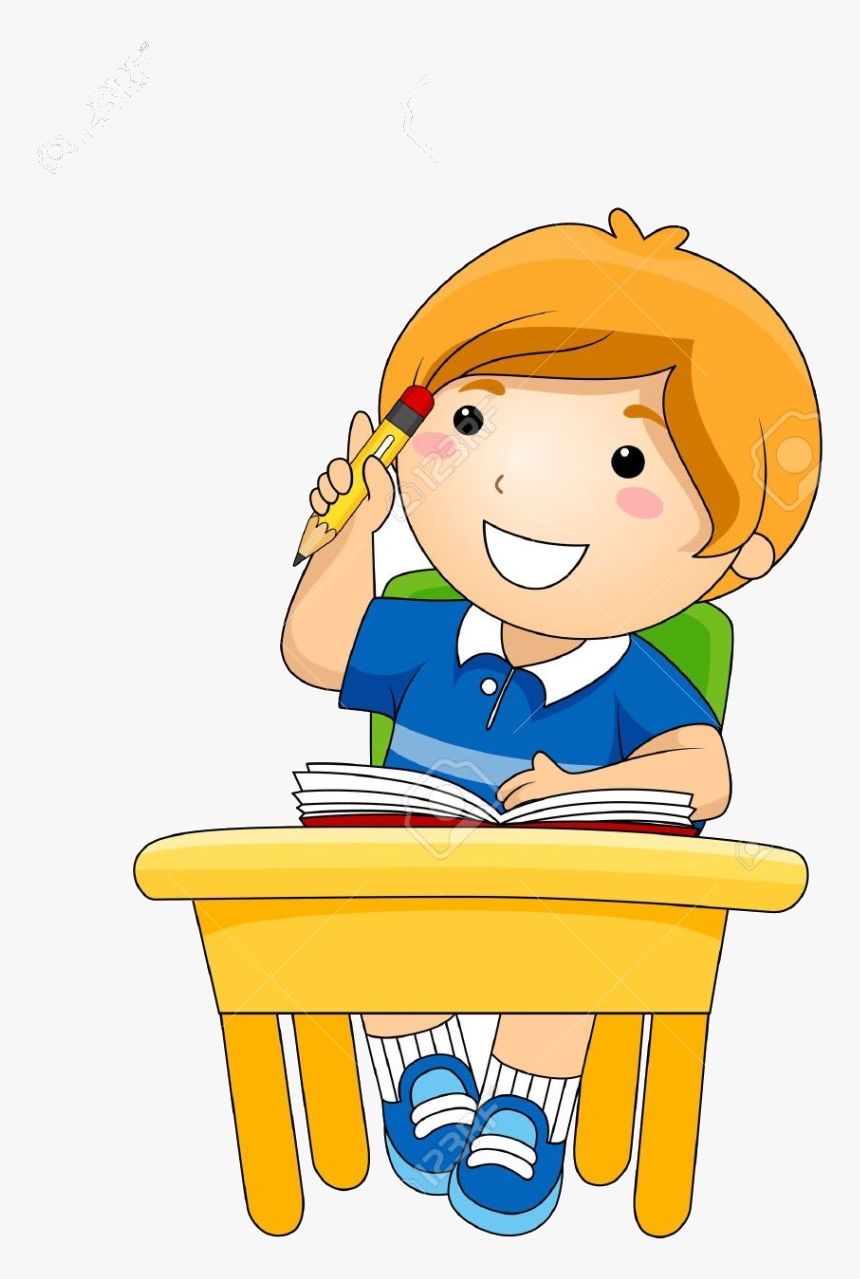 Reading Clipart Clipartlook - Kid Thinking Clip Art, HD Png Download