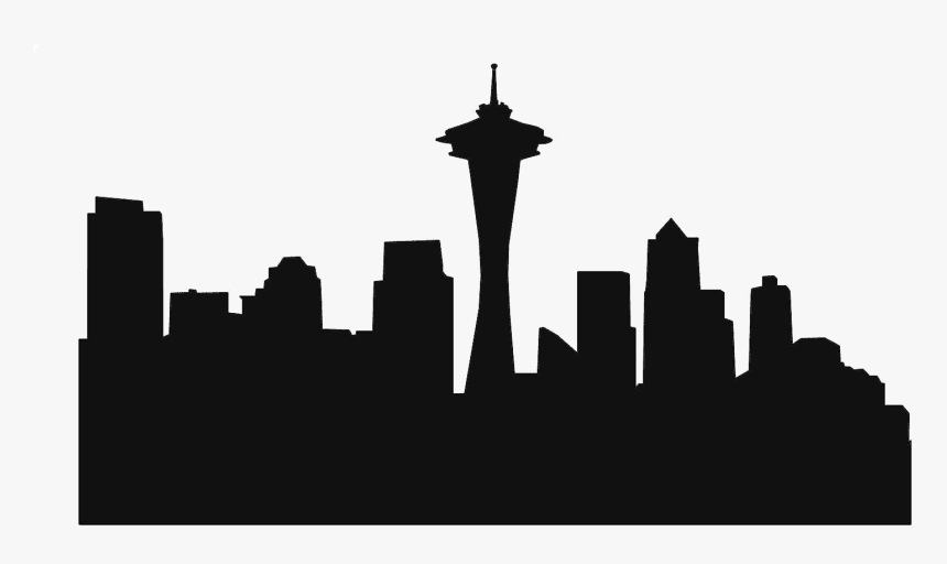 Space Needle Seattle Seahawks Skyline Silhouette Clip - Seattle Skyline Silhouette, HD Png Download