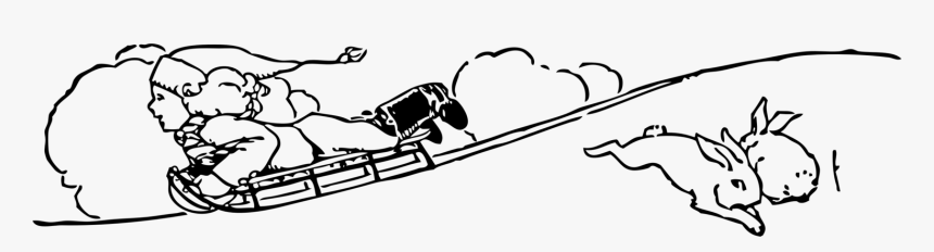 Kinder Rodeln Zeichnung, HD Png Download