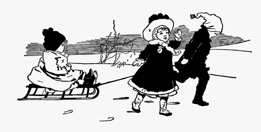Digital Winter Scene Downloads Vintage Winter Black - Vintage Winter Black And White Clipart, HD Png Download