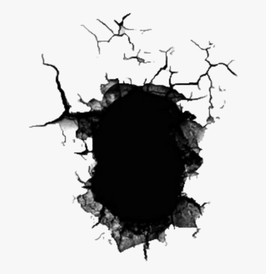 #brokenglass #papertear #cracked #cracked #crevasse - Wall Crack Hole Png, Transparent Png