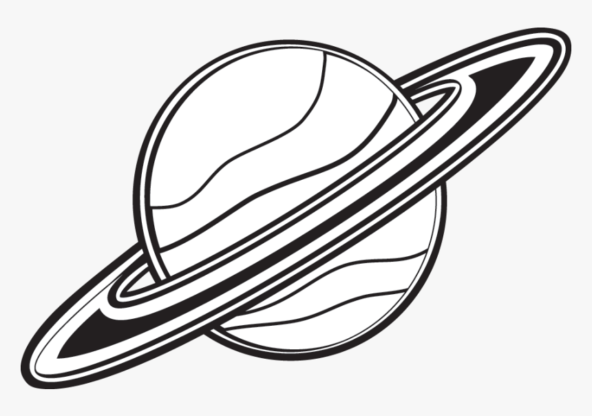 Planets Clipart Black And White - Saturn Black And White, HD Png Download
