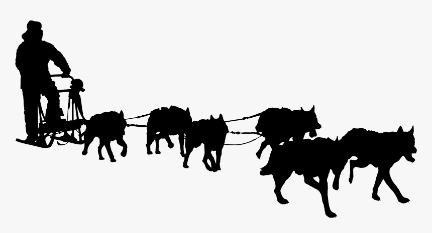 Clip Art Sleigh Silhouette - Dog Sled Team Silhouette, HD Png Download