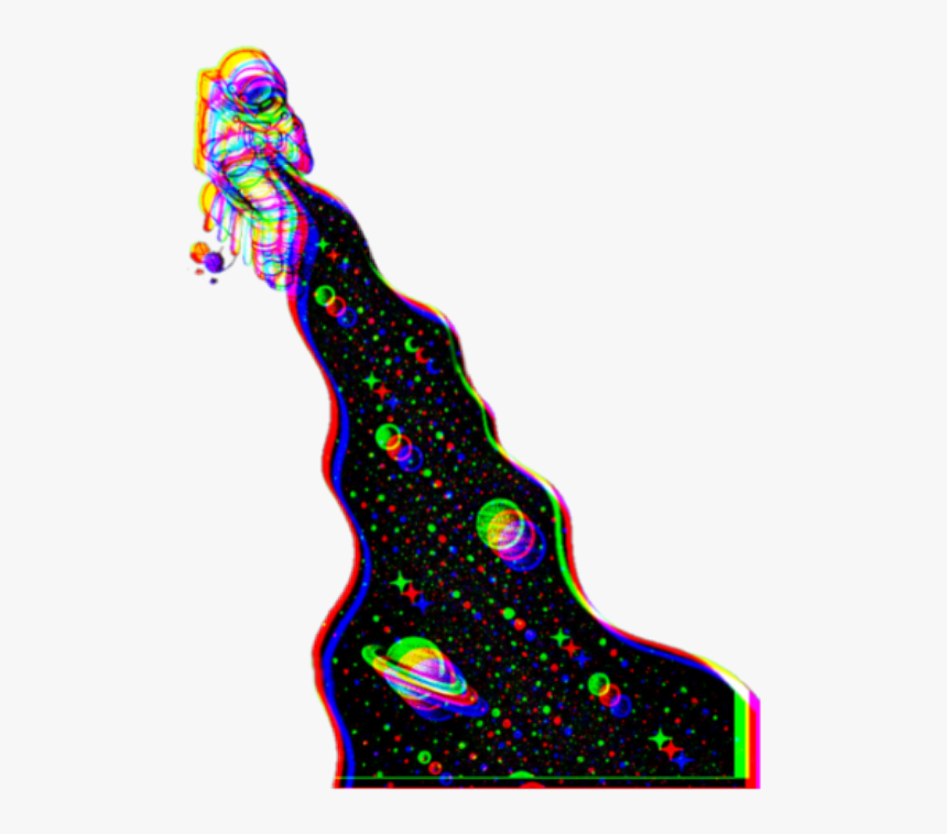 #astronaut #glitch #space #saturn #planet 
🌠 - Illustration, HD Png Download