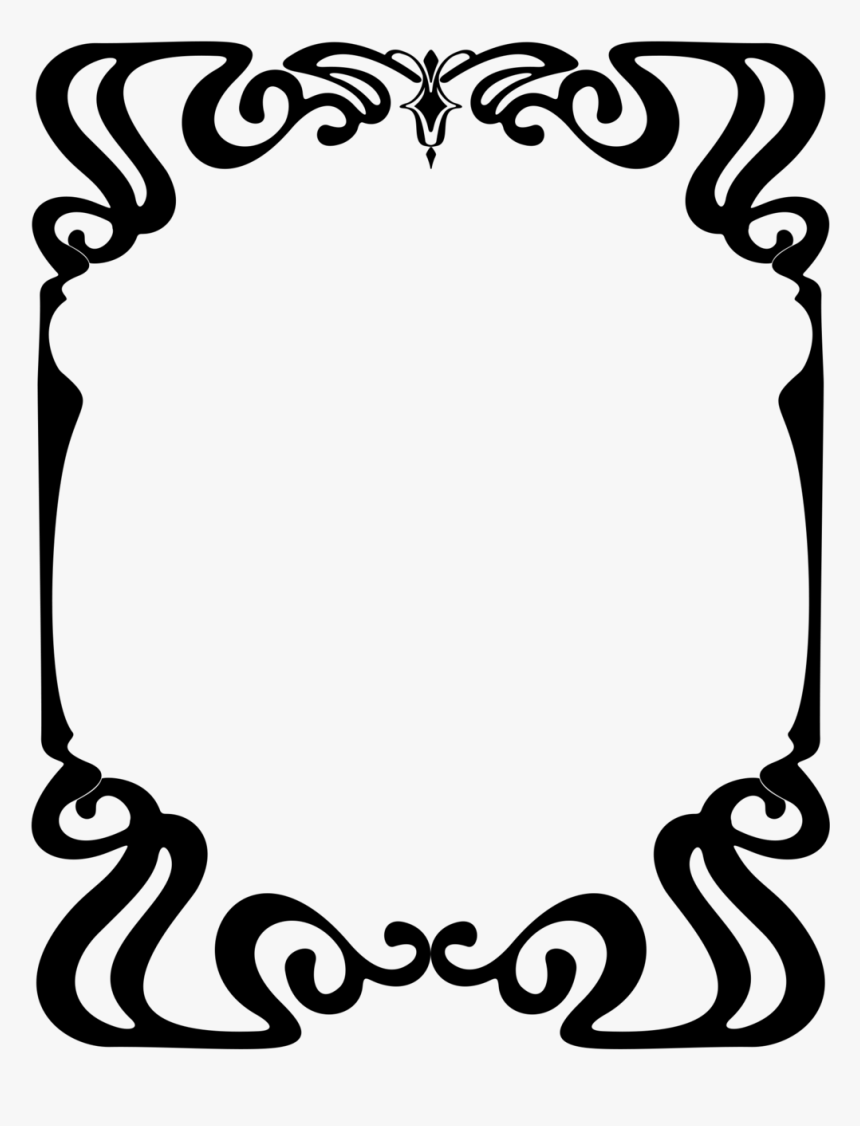 Art Nouveau Frame2 By Lyotta On Clipart Library - Frame Art Nouveau Borders, HD Png Download