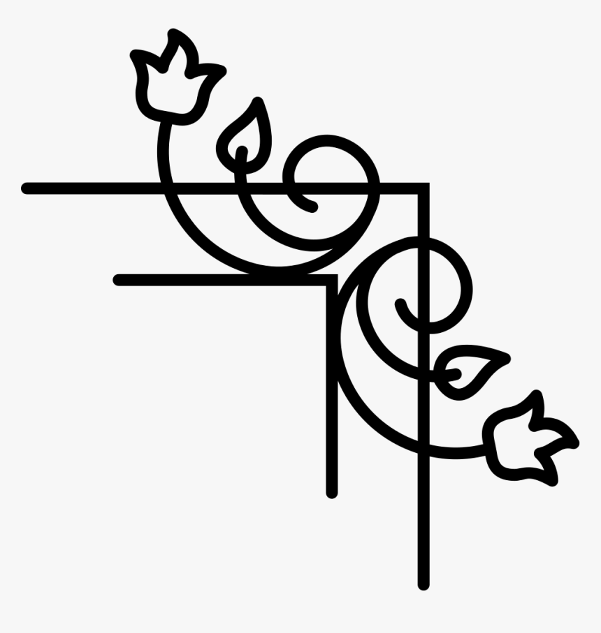 Flower Vines And Leaves Right Border, HD Png Download