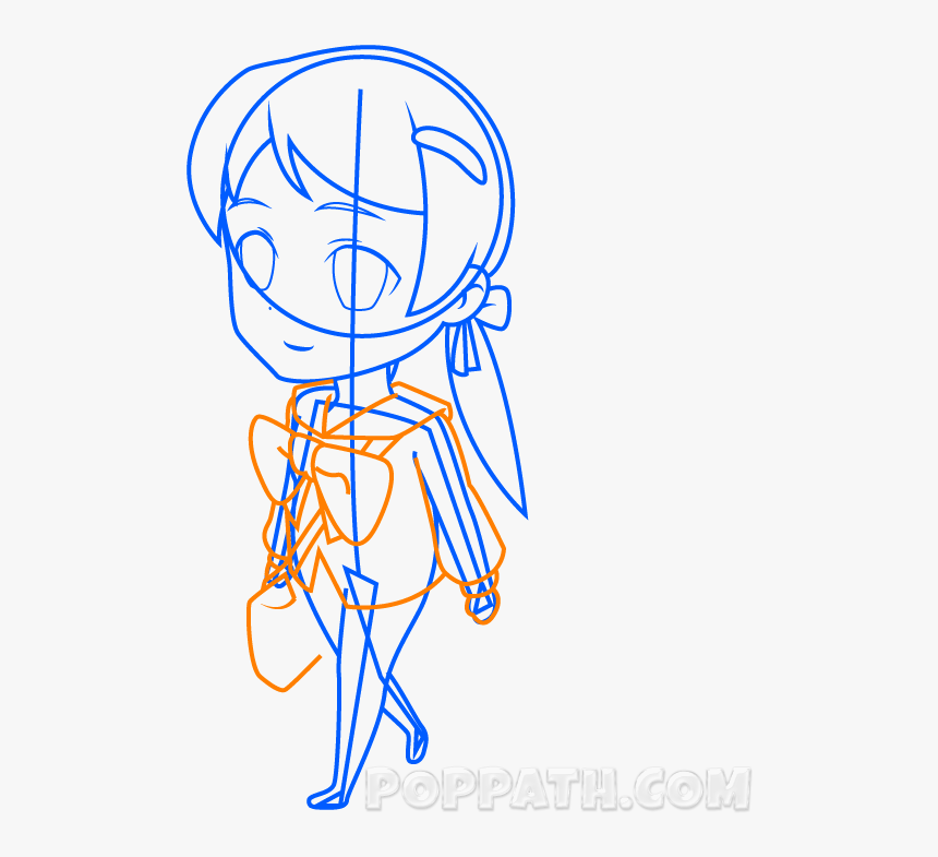 How To Draw A Chibi School Girl Pop Path, HD Png Download