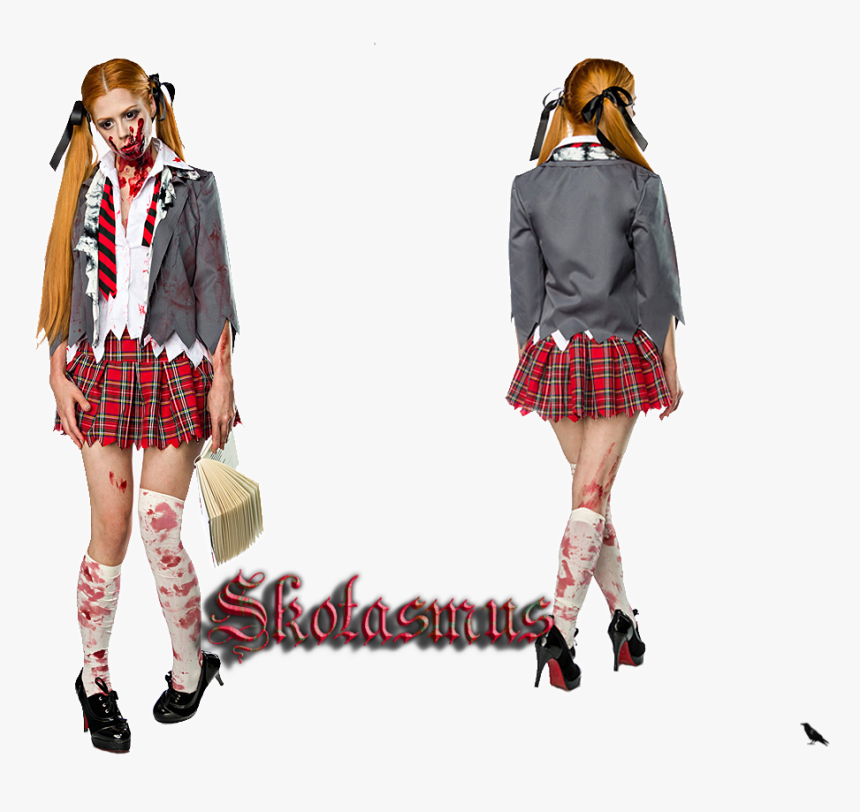 Halloween Costume Zombie Schoolgirl, HD Png Download
