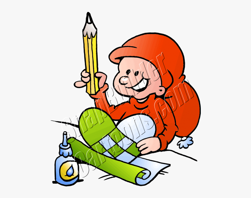 Christmas Elf Decorating With Pencil, HD Png Download
