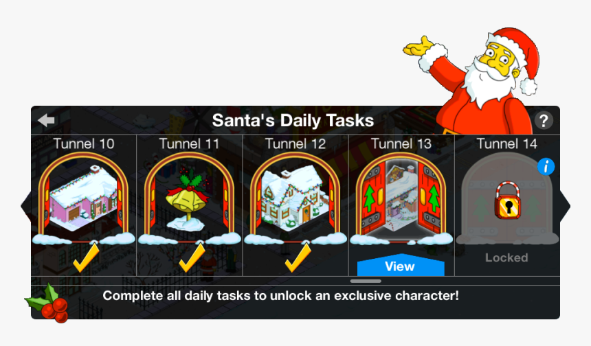 Tapped Out Santa S Daily Tasks Menu, HD Png Download