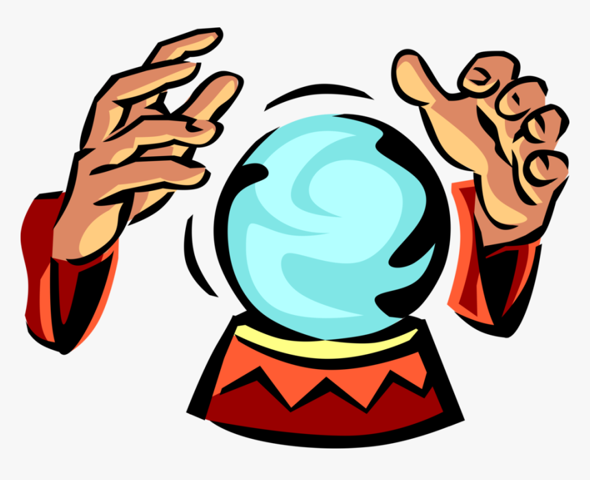 Vector Illustration Of Crystal Ball Gazing With Fortune, HD Png Download
