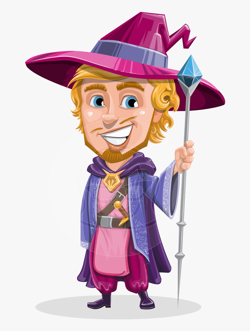 Sorcerer Cartoon Vector Character Aka Magnus The Great, HD Png Download