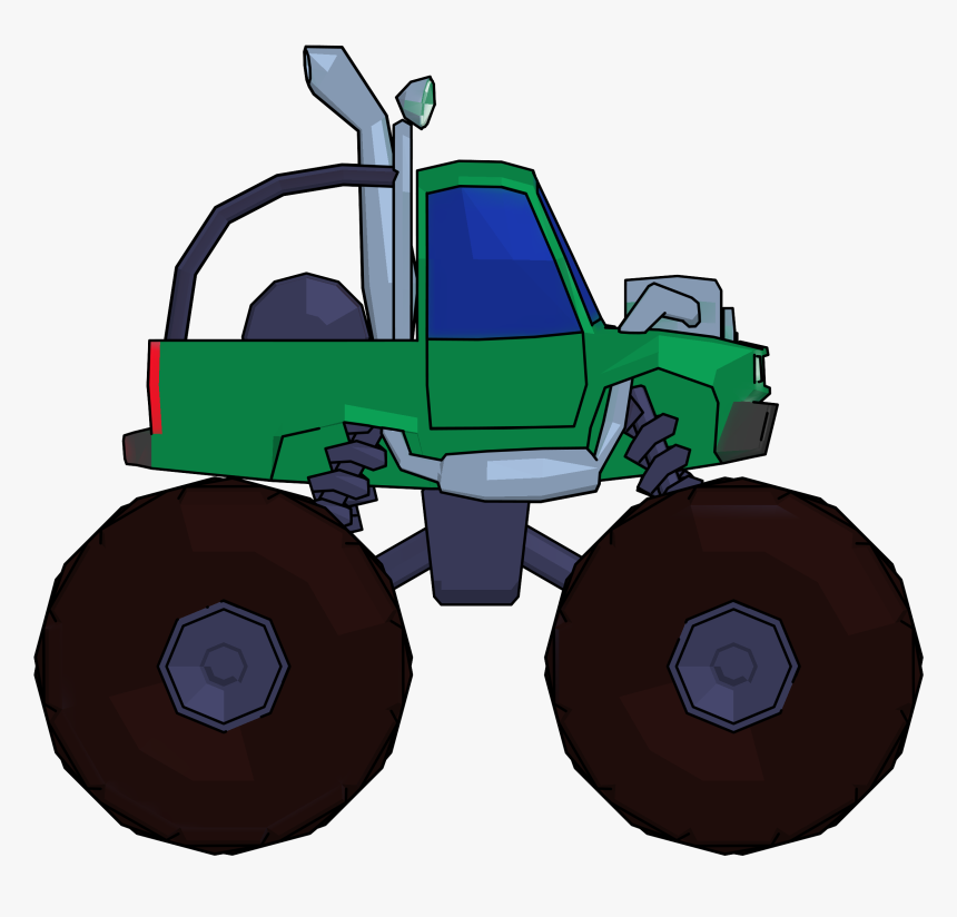 Monster Truck Cartoon Png Clipart Picture Side View, Transparent Png