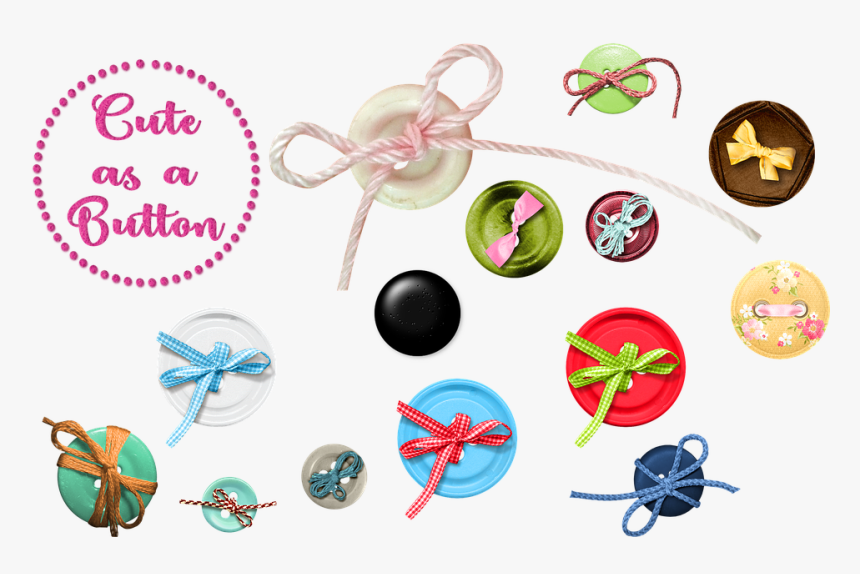 Sewing Button, Button, Ribbon, Thread, Sew, Sewing, HD Png Download