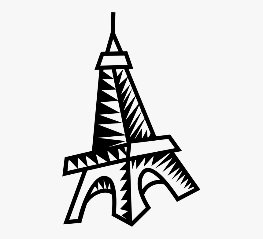 Vector Illustration Of Eiffel Tower On Champ De Mars, HD Png Download
