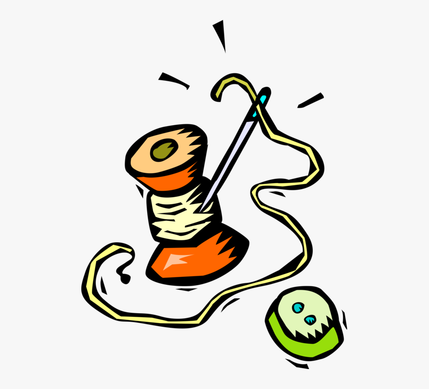 Vector Illustration Of Button With Sewing Needle And, HD Png Download