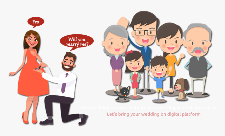 Cartoon Man Proposing To Woman , Png Download, Transparent Png
