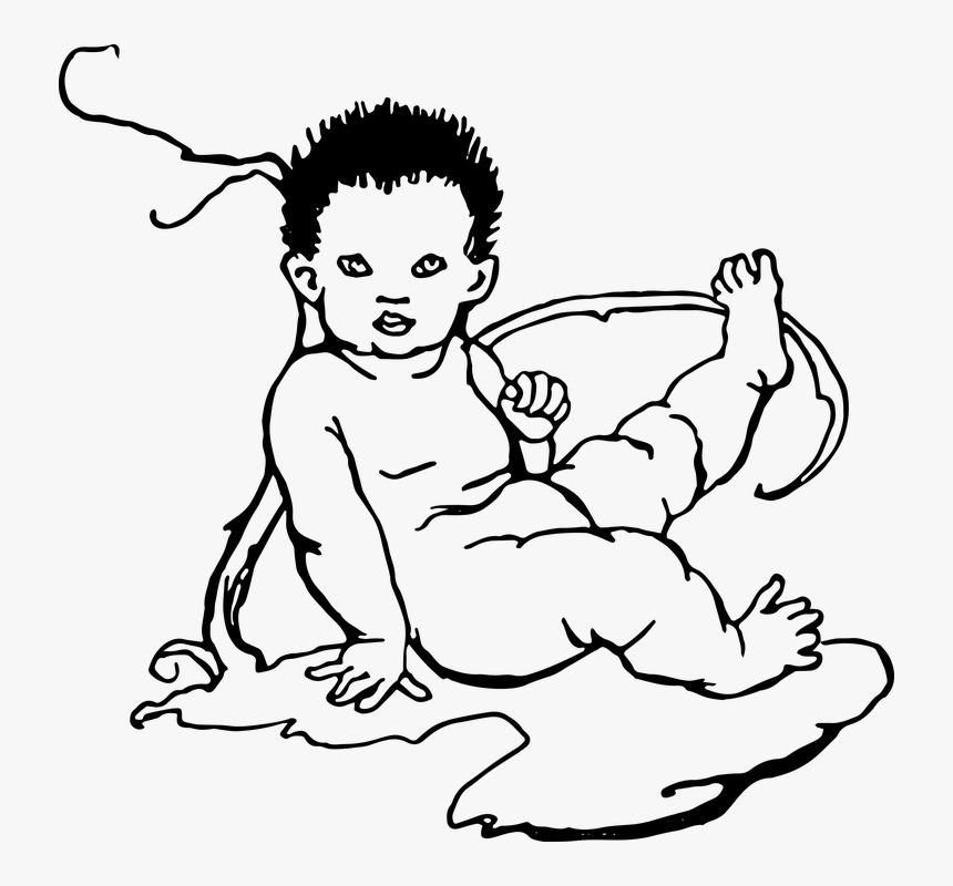 Vintage, Line, Drawing, Sketch, Baby, Infant, People, HD Png Download