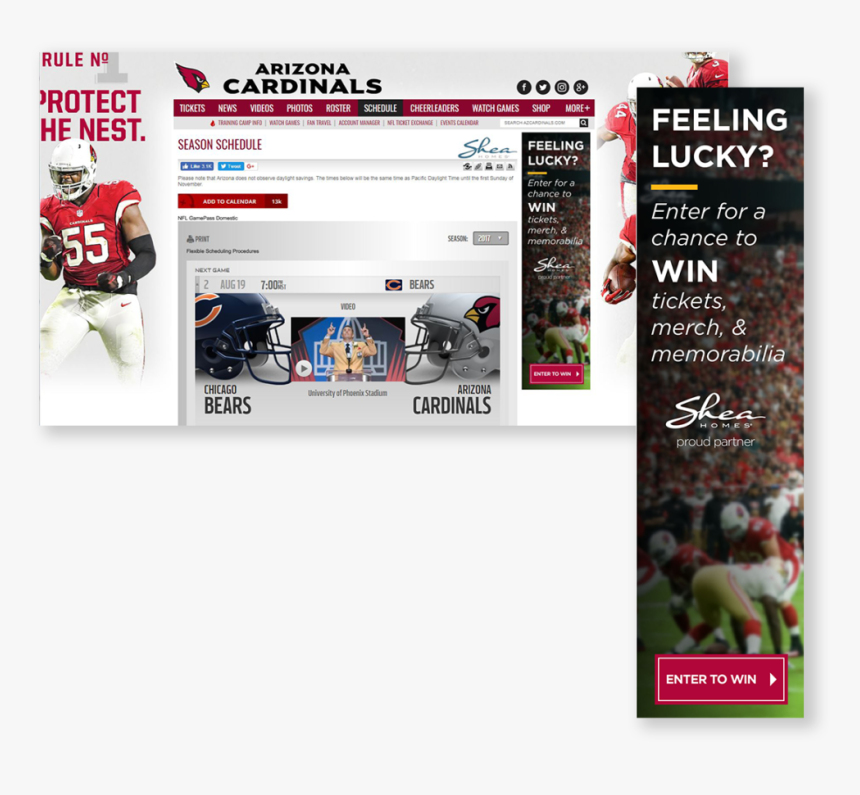 Shea Homes Arizona, Arizona Cardinals Display Ad Design, HD Png Download