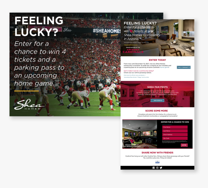 Shea Homes Arizona, Arizona Cardinals Landing Page, HD Png Download