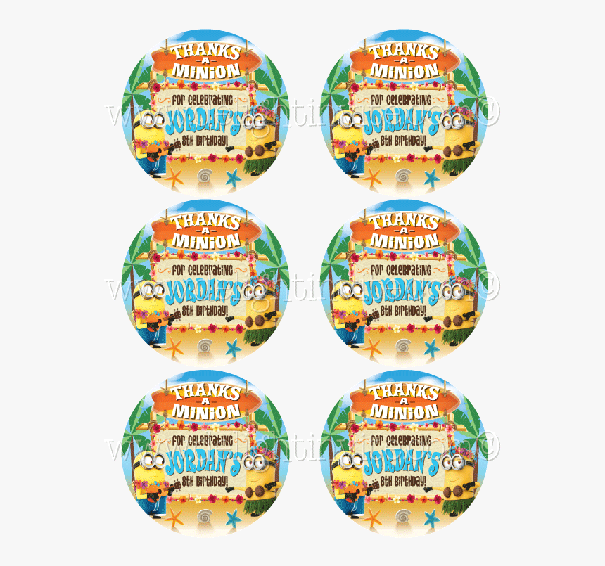 Luau Pool Party Minions Sticker Tags, HD Png Download