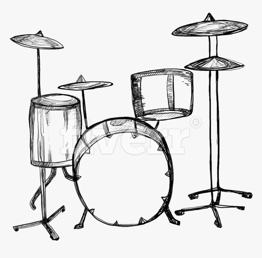Drawing Drums Hand, HD Png Download