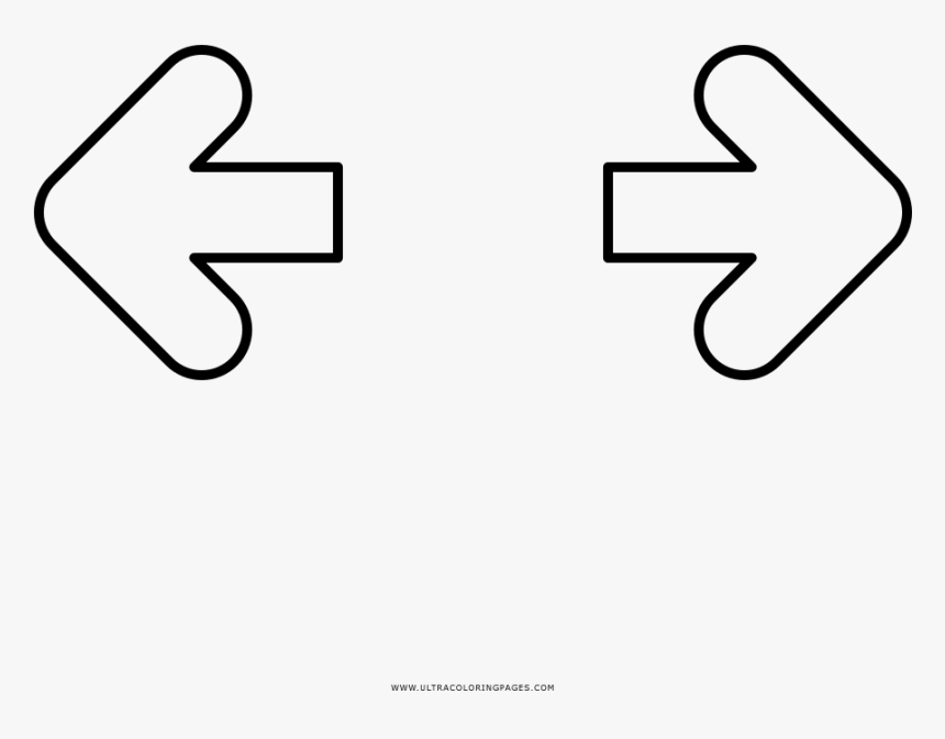 Right Left Arrows Coloring Page, HD Png Download