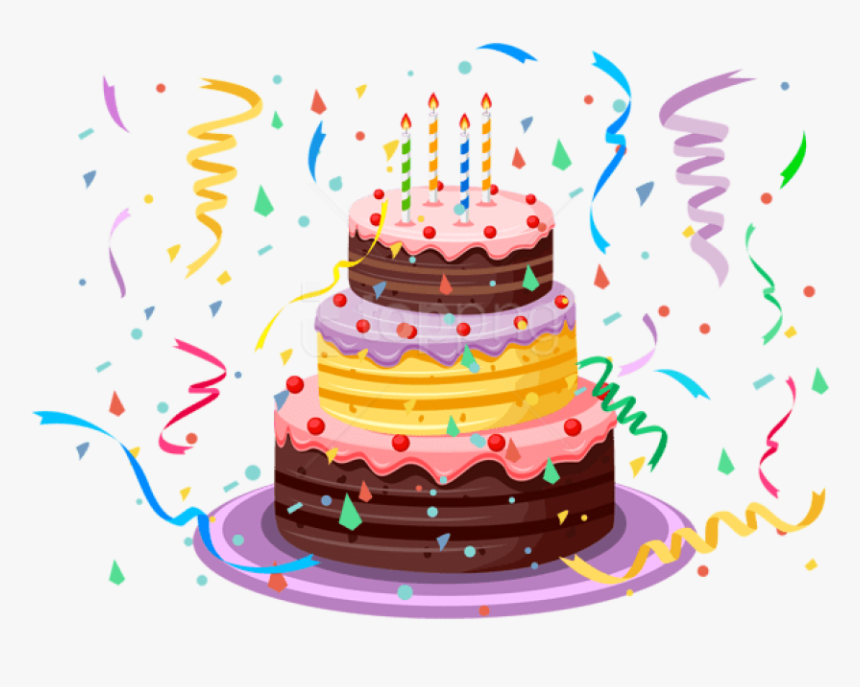 Free Png Download Birthday Cake With Confettipicture, Transparent Png