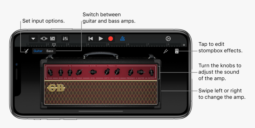 Guitar Amp Touch Instrument, HD Png Download