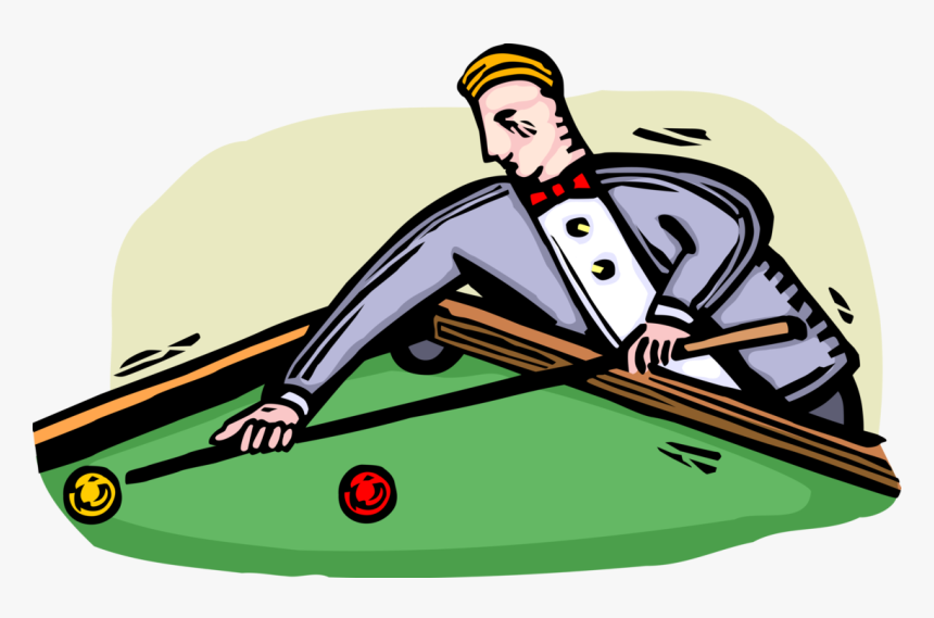 Vector Illustration Of Sport Of Billiards Player Plays, HD Png Download
