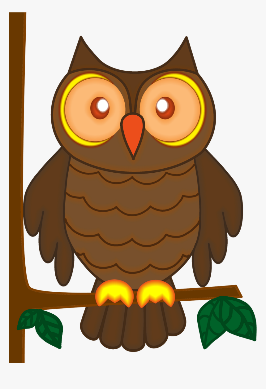 Owl On Branch Clip Art, HD Png Download