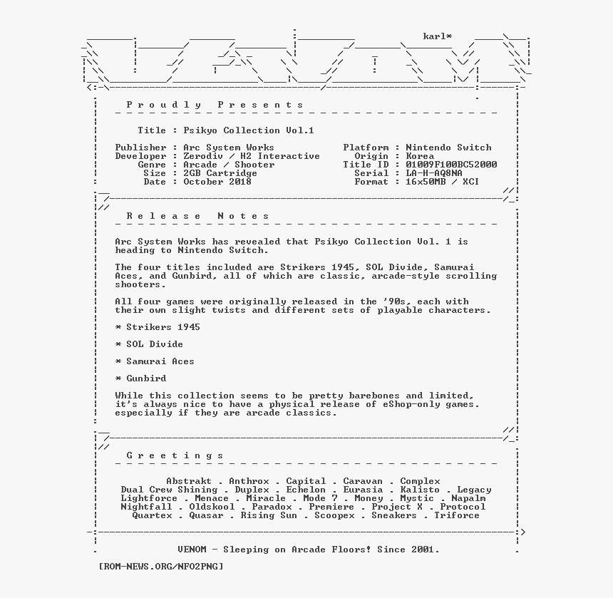 Psikyo Collection Vol 1 Nsw-venom, HD Png Download