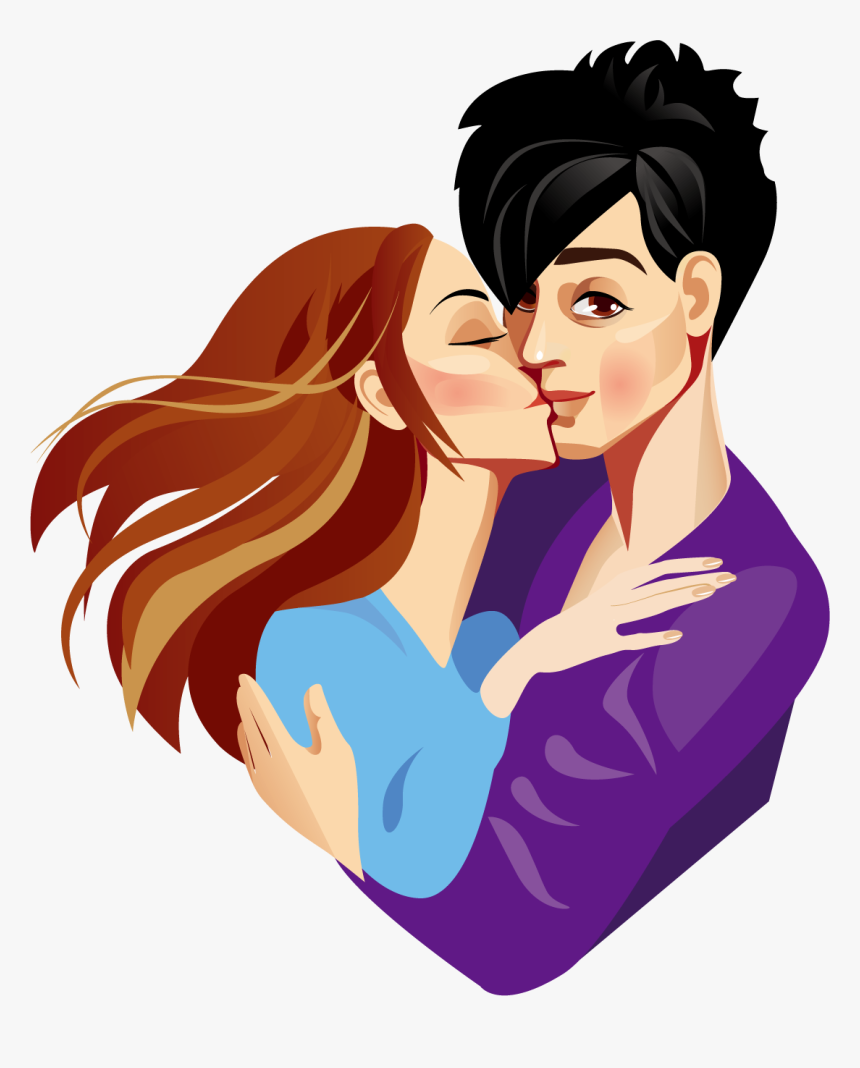 Woman Kiss Hug, HD Png Download