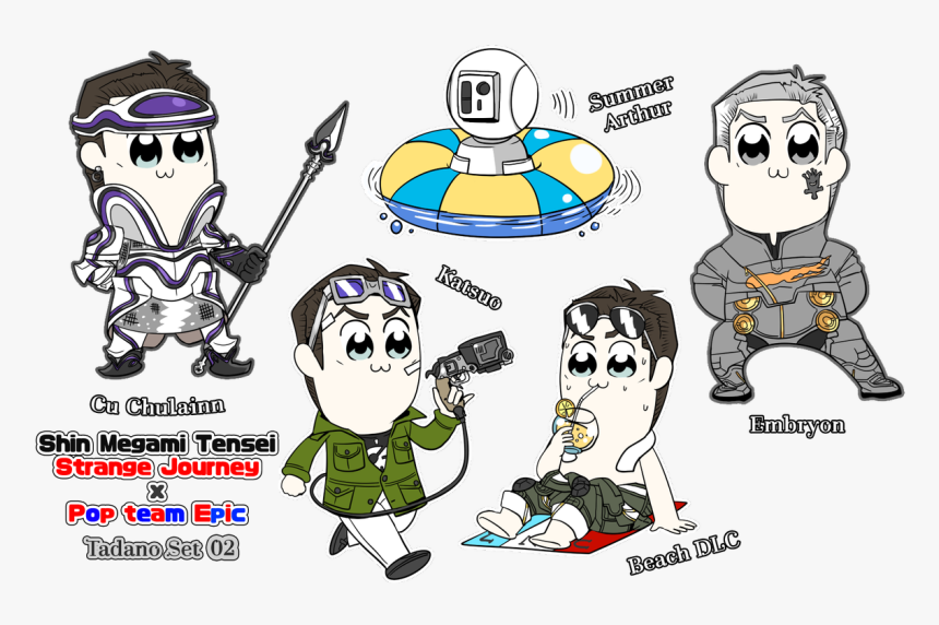 Finally The Pop Team Epic X Megaten Crossover Stickers, HD Png Download
