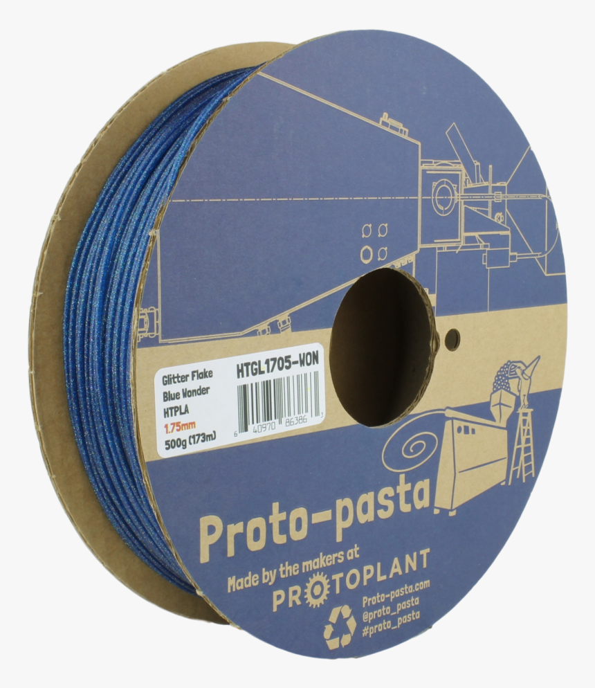 Proto-pasta Wonder Blue Glitter Flake Htpla, HD Png Download