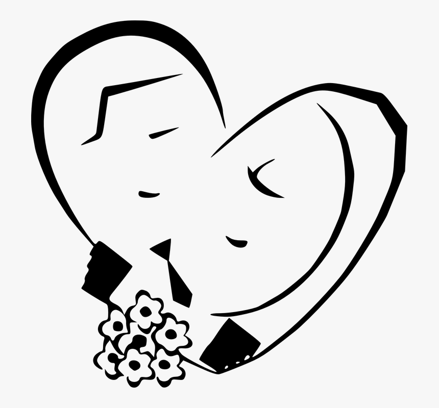 Flowers, Love, Roses, Black And White, Heart, Symbol, HD Png Download