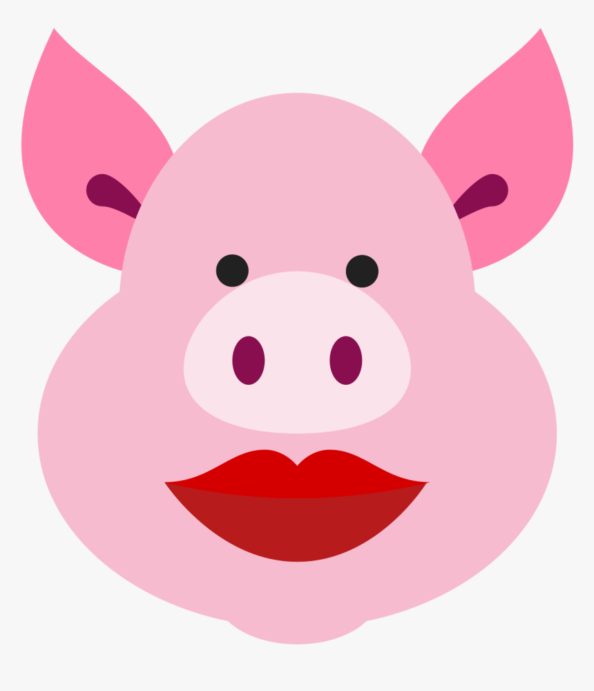 Pig With Lipstick Icon Free Png And Vector, Transparent Png