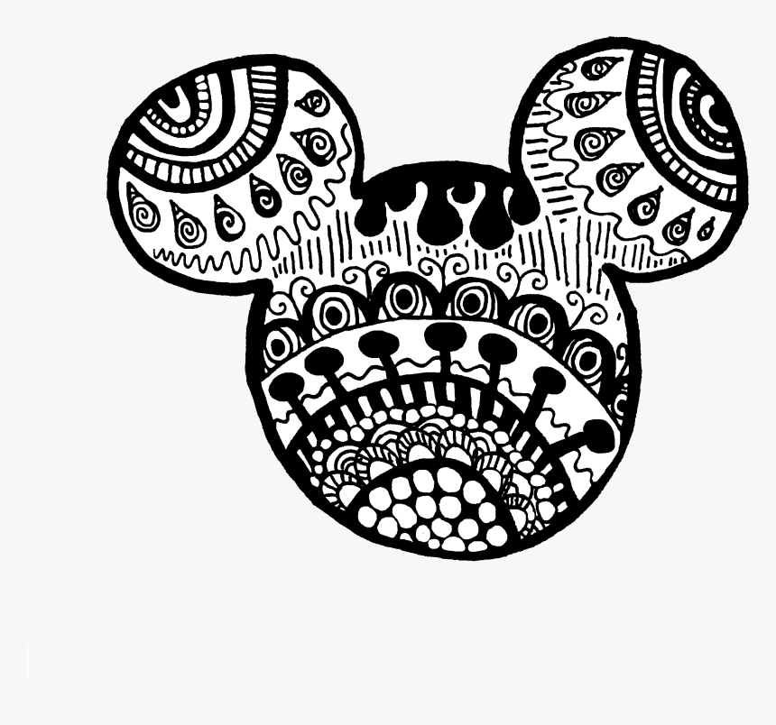 Zentangle Png -mickey Mouse Zentangle, Transparent Png