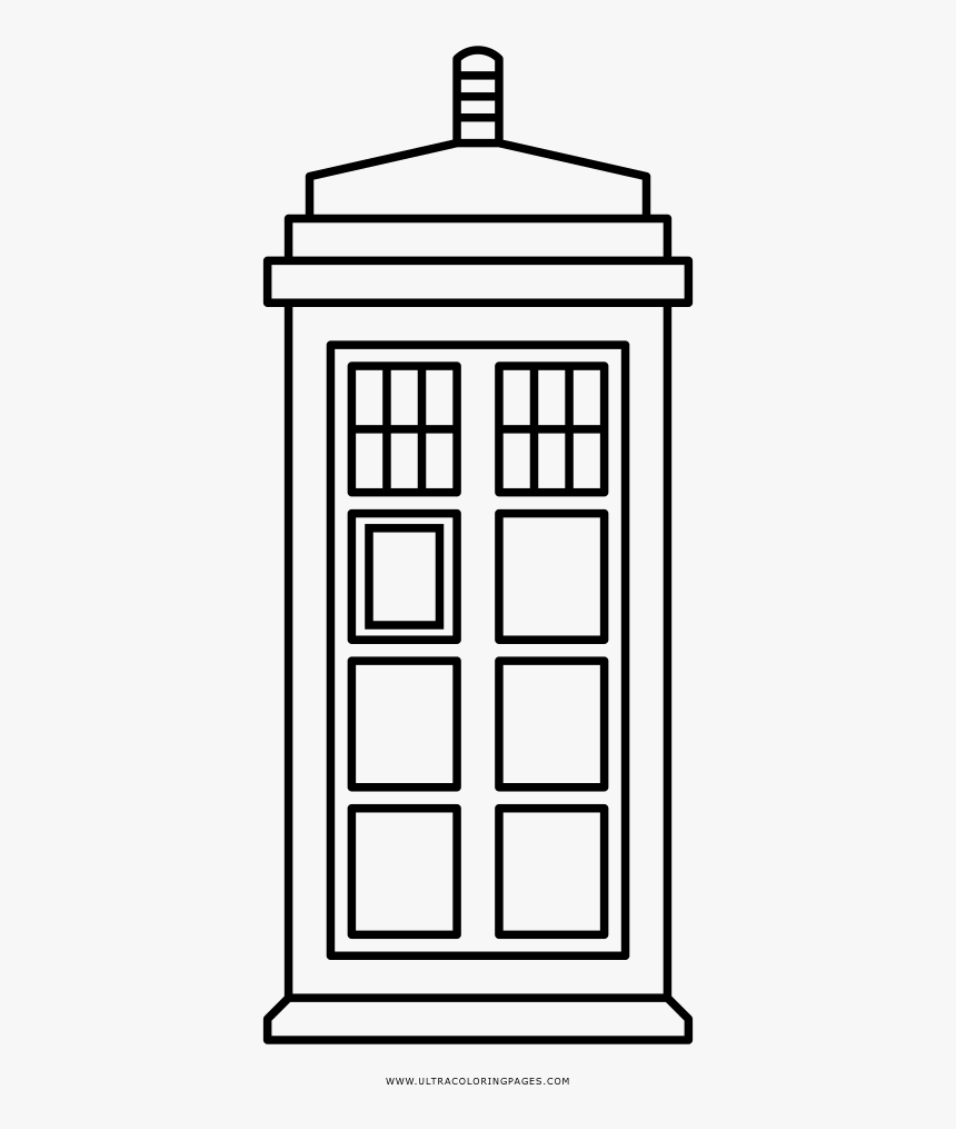 Tardis Coloring Page, HD Png Download