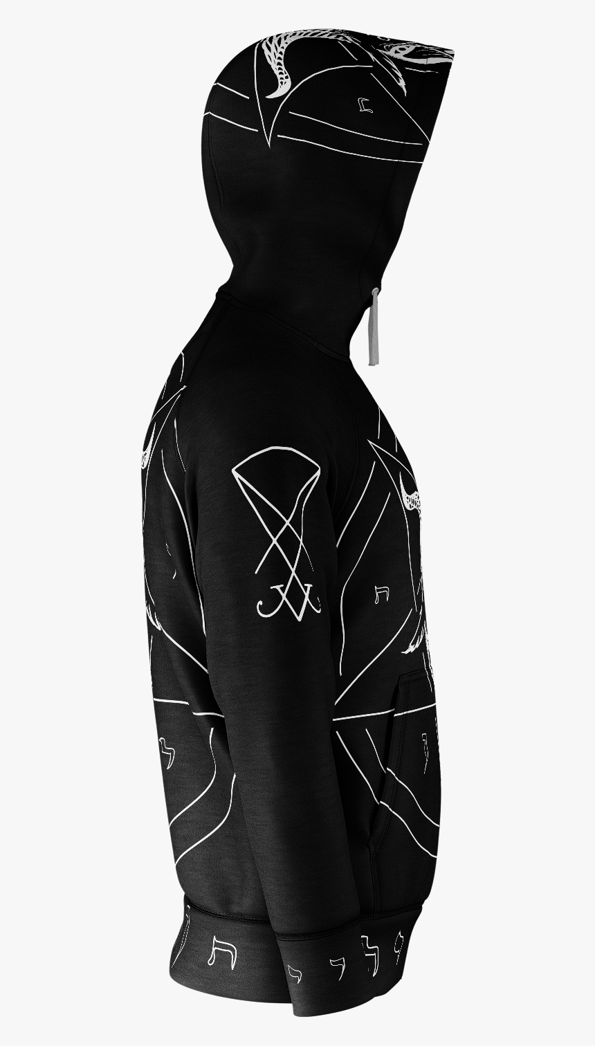 Satanist Baphomet Pentagram Sigil Of Lucifer Hoodie, HD Png Download
