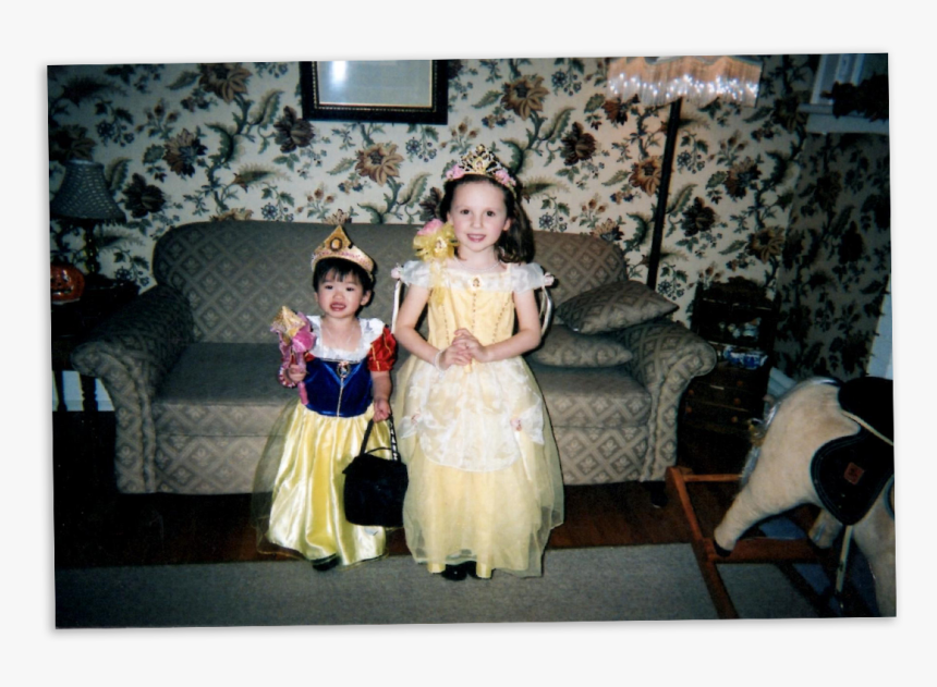 Nick Milanovic Young Daughters Princess Outfits Halloween, HD Png Download