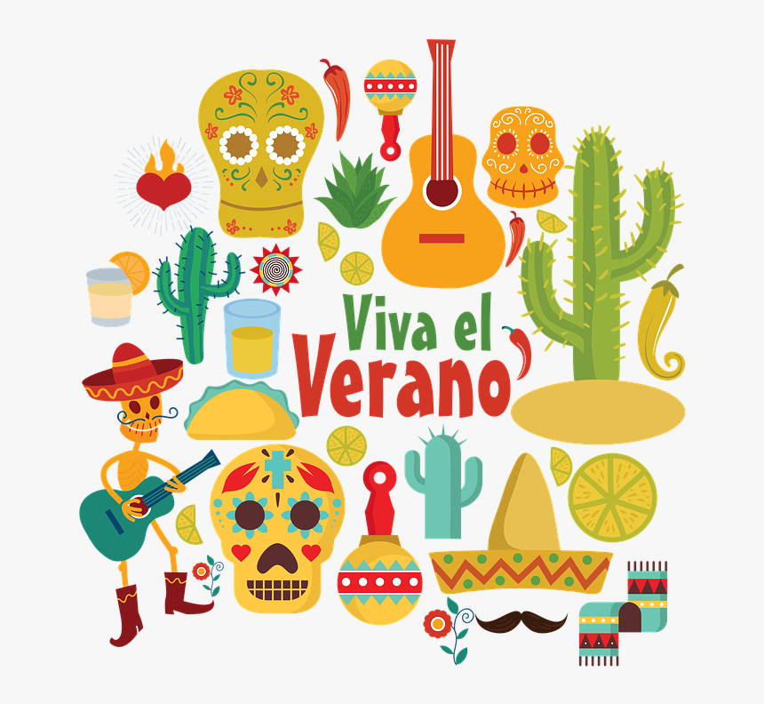 Mexico, Guitar, Cactus, Desert, Skulls, Santa Muerte, HD Png Download