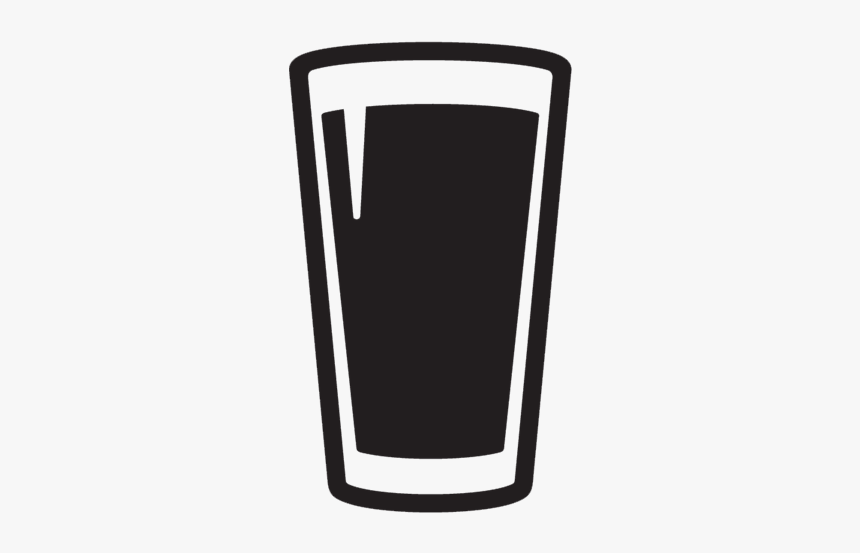 Black Beer Glass Silhouette, HD Png Download